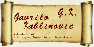 Gavrilo Kablinović vizit kartica
